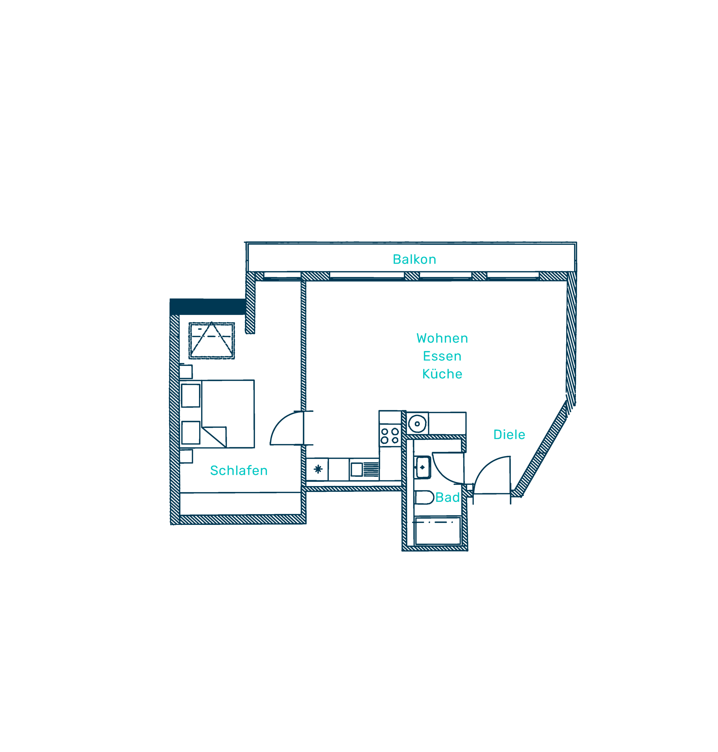 Grundriss Wohnung 14